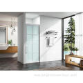 Metal grid pivot shower door